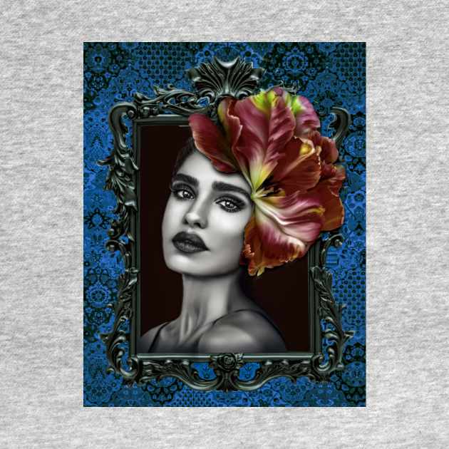 Deep Red Ladies Fine Art HomeDecor Wall Art Digital Prints Artwork Illustration Fine by Relaxing Art Shop